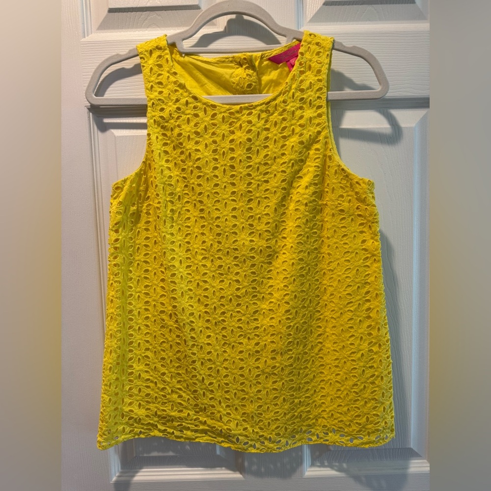 Lilly Pulitzer Yellow Textured Tank Top
